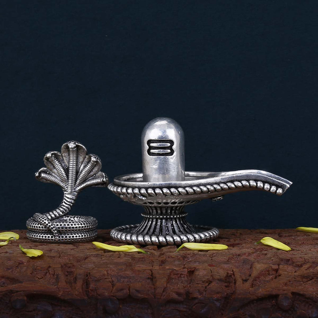 Shivling With Snake 3D Solid Idol