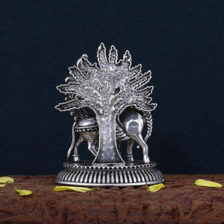 Kamadhenu With Tree 3D Solid Idol
