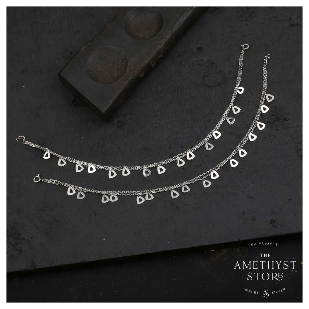 Winking Silver Anklets